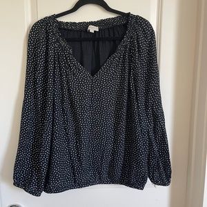 Ann Taylor Loft - blouse - large - black and white